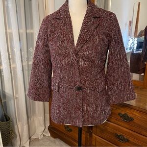 Vintage Burgundy Tweed Blazer  Sz 4